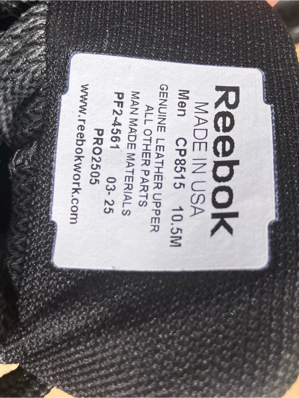 Reebok Black Men's Lace-Up Leather Postal Work Boots